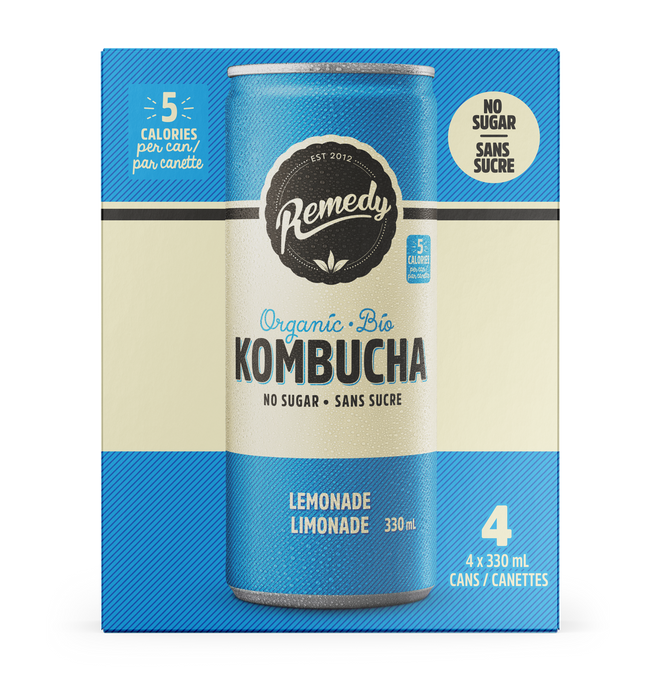 Remedy Drinks - Organic Lemonade Kombucha, 4x335 mL