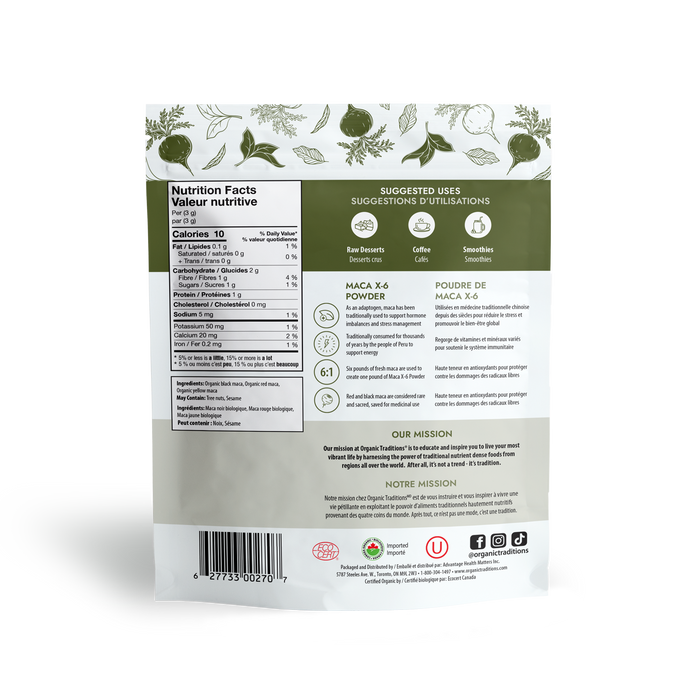 Organic Traditions - Org Raw Maca X6, 150g