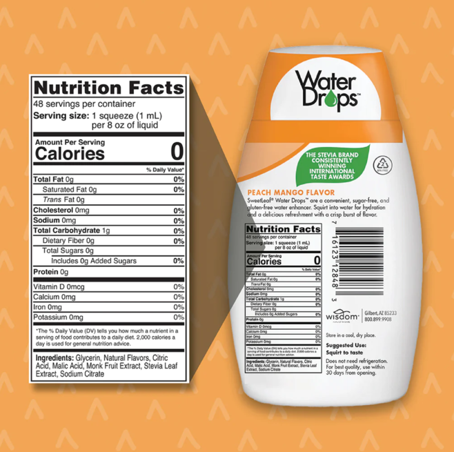 Sweet Leaf - Water Enhancer - Peach Mango, 48 mL