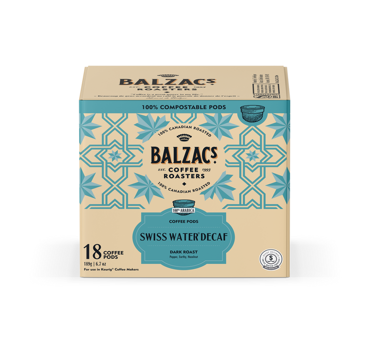 Balzac's - Swiss Water Decaf, Single Serve, 18 Count