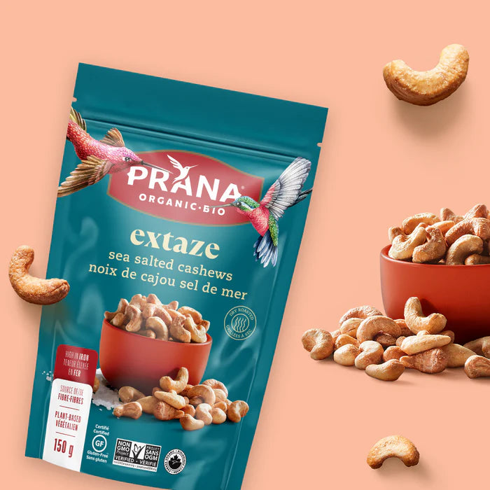 Prana - Organic Extaze Sea Salted Cashews, 150 g