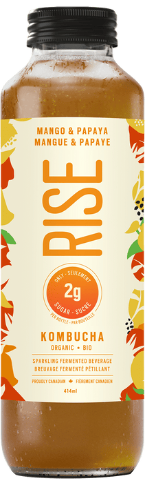 Rise Kombucha - Mango & Papaya - Low Sugar, 1 L