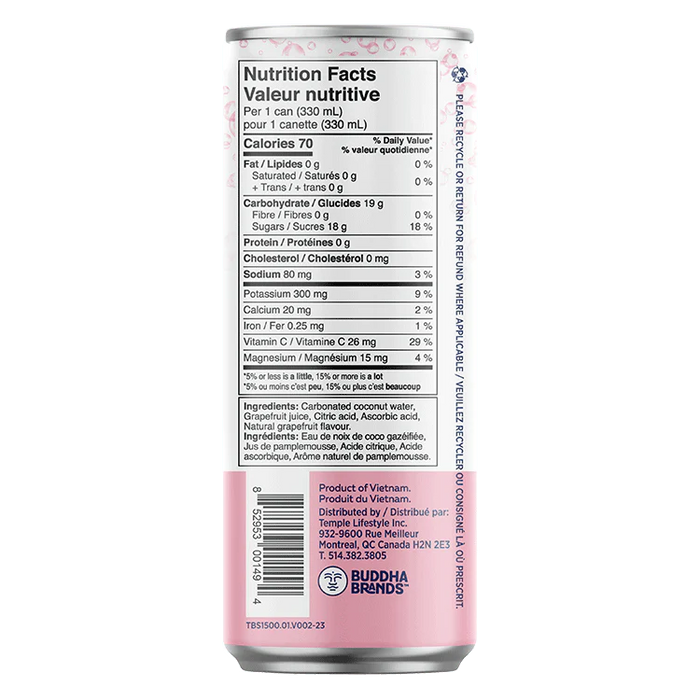Thirsty Buddha - Sparkling Coconut Water Grapefruit, 330 mL