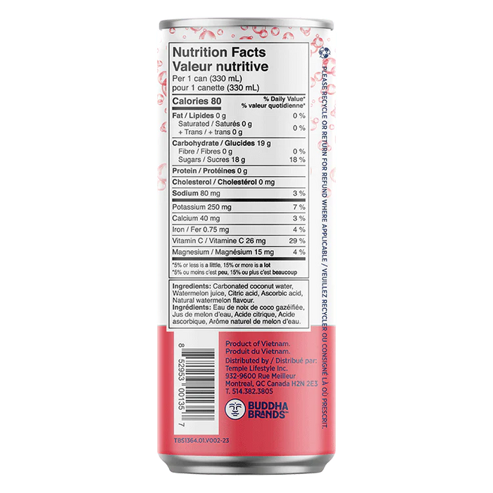 Thirsty Buddha - Sparkling Coconut Water Watermelon, 330 mL