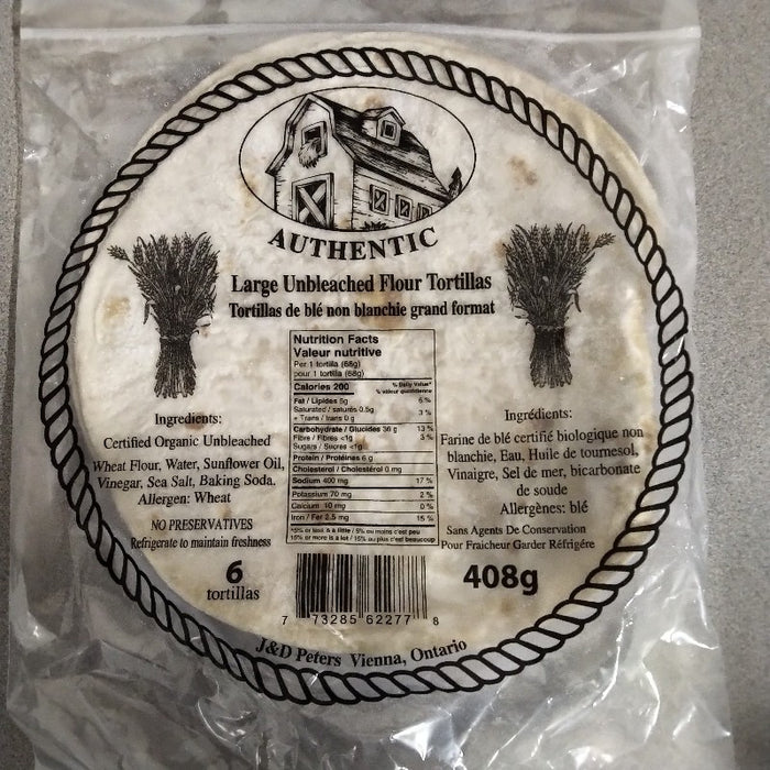 J&D Peters - Unbleached Flour Tortillas - Large, 408 g