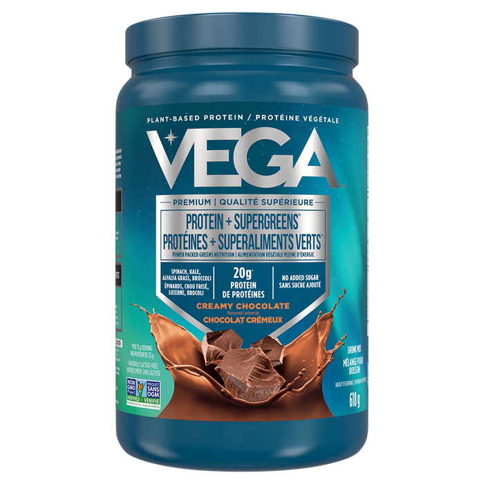 Vega - Protein + Supergreens - Chocolate, 618 g