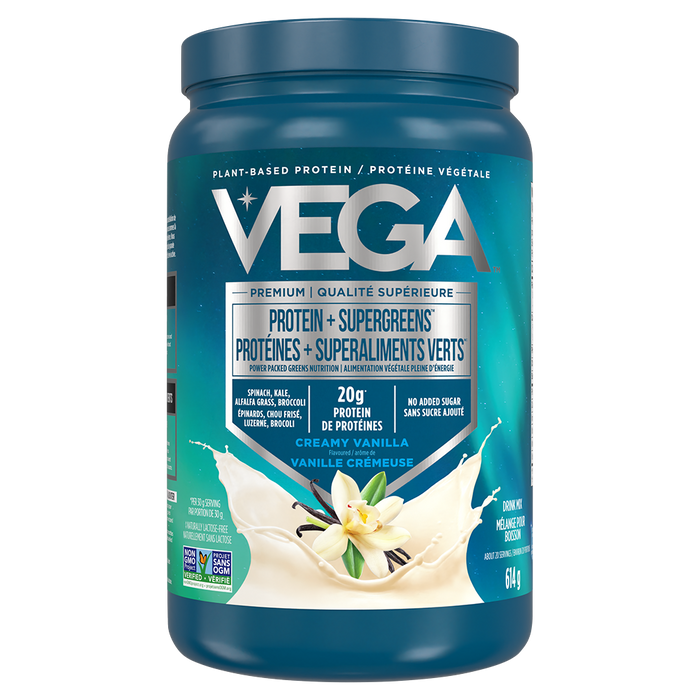 Vega - Protein + Supergreens Vanilla, 614 g