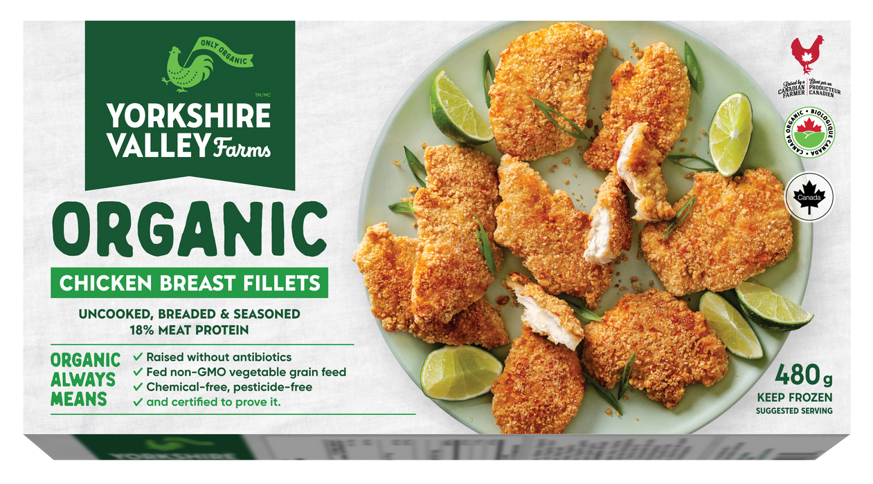 Yorkshire Valley Farms - Organic Breaded Chicken Fillets, 480 g