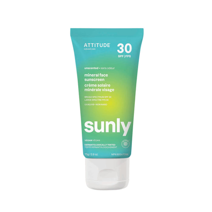 Attitude - Sunly SPF 30 Face - Unscented, 75 g