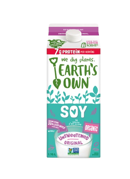 Earth's Own - Organic Soy Milk - Unsweetened, 1.75 L