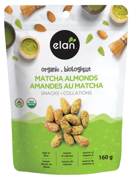 Elan Bio - Matcha Almonds, 160 g