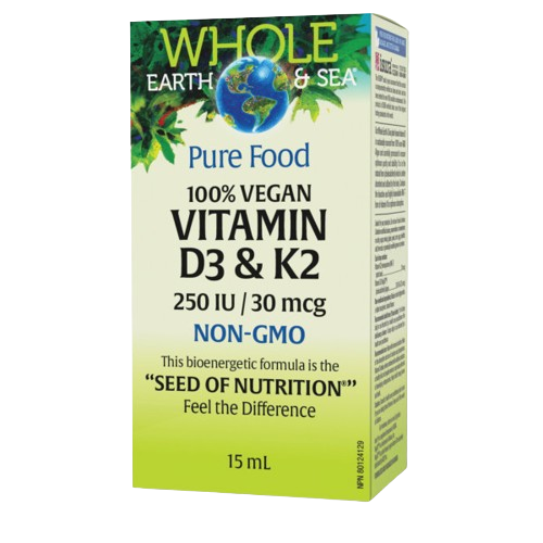 Whole Earth & Sea - Vitamin D3 & K2 100% Vegan, 15 mL