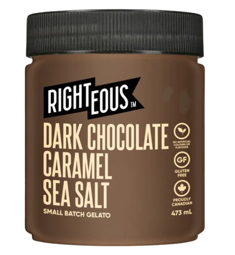 Righteous - Gelato - Dark Chocolate Caramel Sea Salt, 473 mL