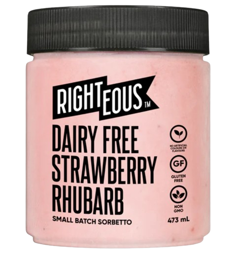 Righteous - Sorbetto - Df Strawberry Rhubarb, 473 mL