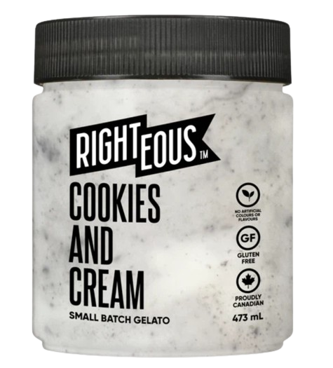Righteous - Gelato - Cookies & Cream, 473 mL