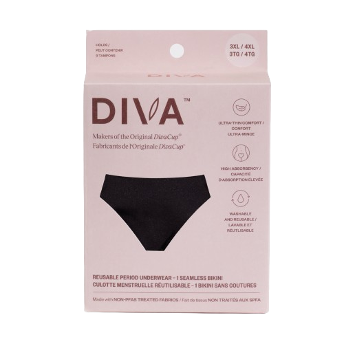 Diva International Inc. - Period Underwear - Black 3XL-4XL, Each