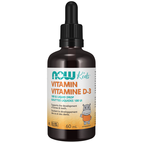 NOW - Kids Vit D-3 Liquid Drops 100 IU, 60 mL