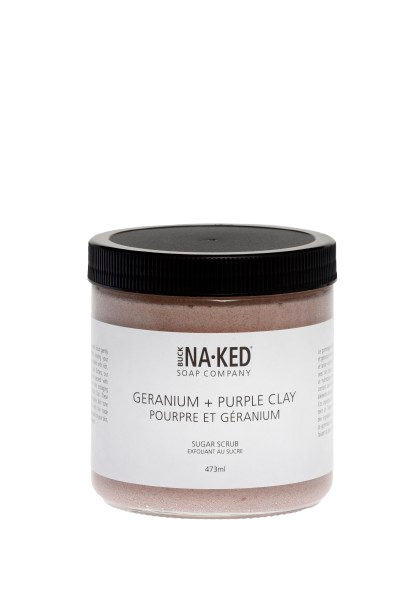 Buck Naked - Geranium + Purple Clay Scrub, 472 mL