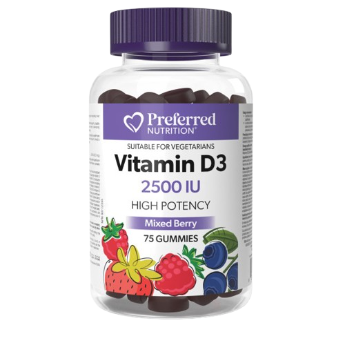Preferred Nutrition - Vitamin D3 2500 IU, 75 Gummies