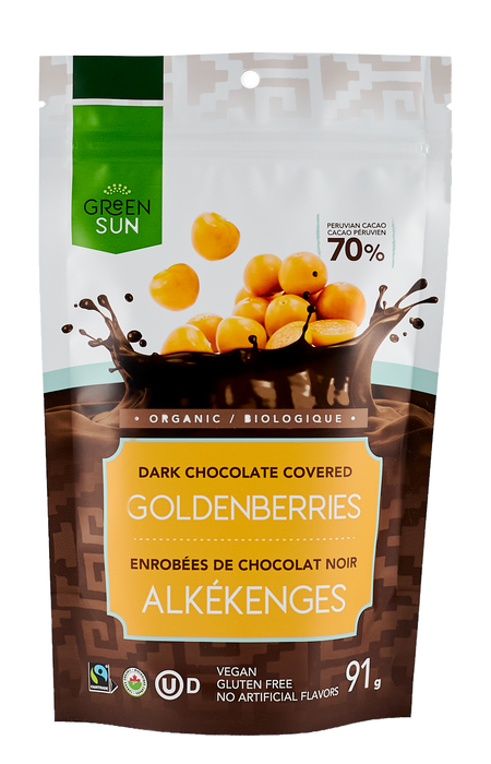 Green Sun Foods - Goldenberries Dipped 70% Dark Chocolate, 91 g
