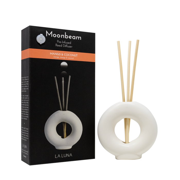 La Luna - Moonbeam White Holder And Reeds, Each