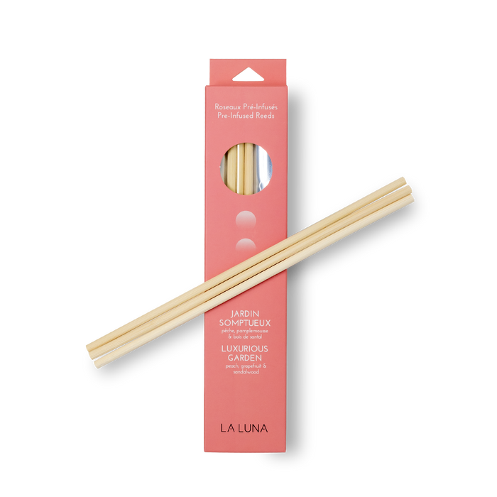 La Luna - Luxurious Garden Pre-Infused Reeds, 6 Count