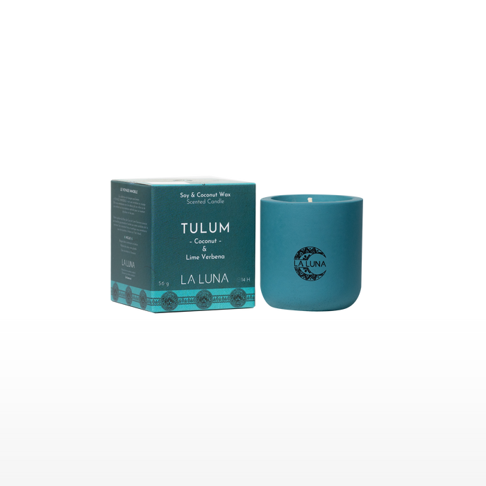 La Luna - Tulum Coconut and Lime Verbena Candle, 56 g