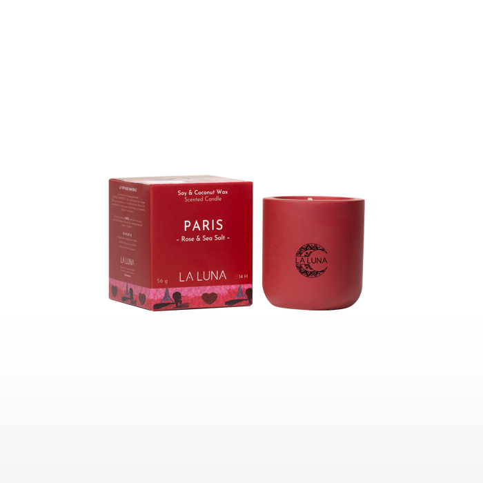 La Luna - Paris Sea Salt Rose Candle, 56 g