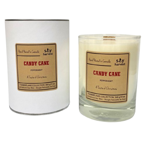 Soy Harvest Candles - Timber Flame - Candy Cane, 13 oz