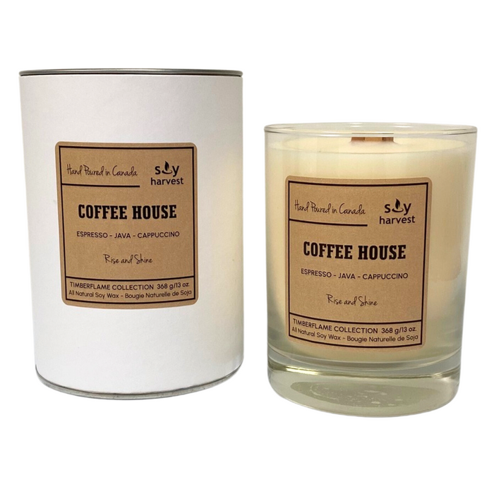 Soy Harvest Candles - Timber Flame - Coffee House, 13 oz