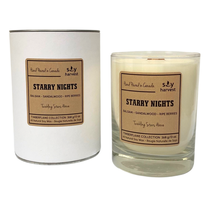 Soy Harvest Candles - Timber Flame - Starry Night, 13 oz