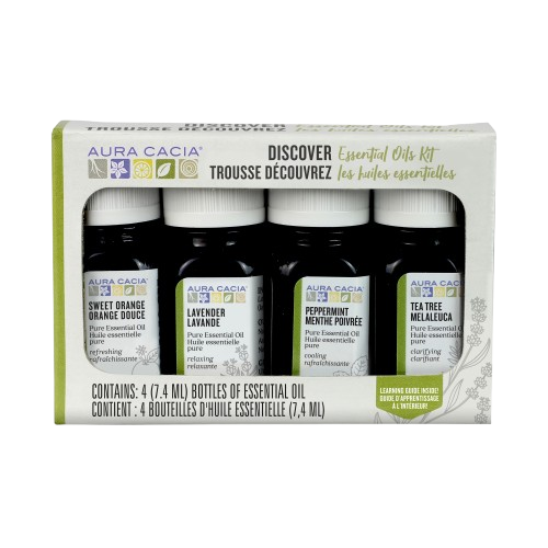 Aura Cacia - Discover Essential Oils Kit, 4 Count