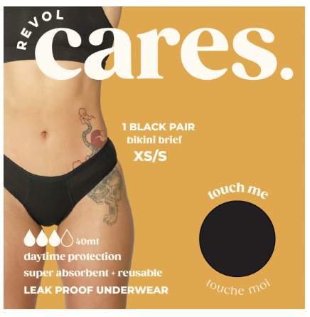 Revol Cares - Bikini Brief Black XS/S, Each