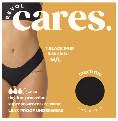 Revol Cares - Bikini Brief Black M/L, Each