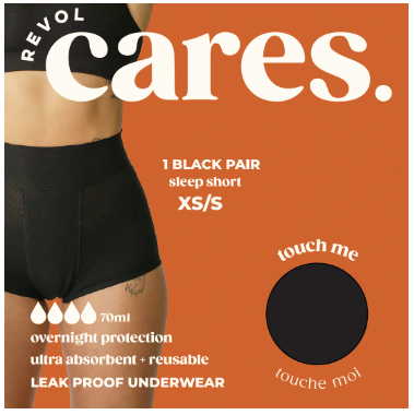 Revol Cares - Sleep Short Black XS/S, Each