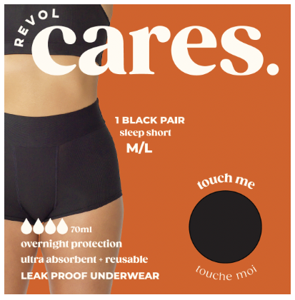Revol Cares - Sleep Short Black M/L, Each