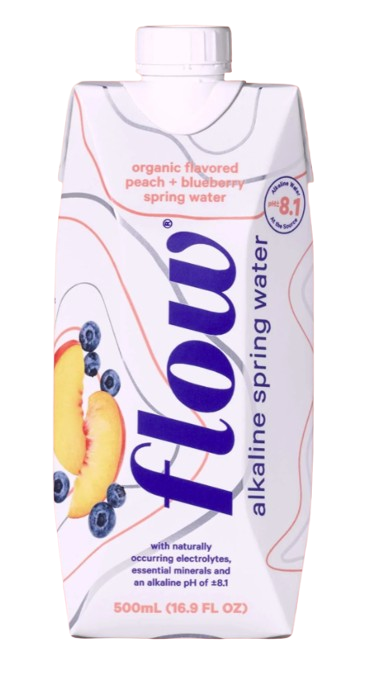 Flow - Spring Water - Peach + Blueberry, 500 mL