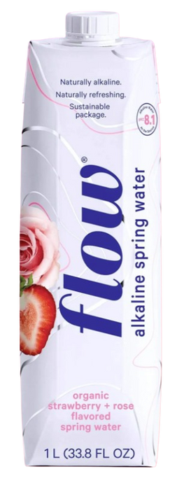 Flow - Spring Water - Strawberry + Rose, 1 L