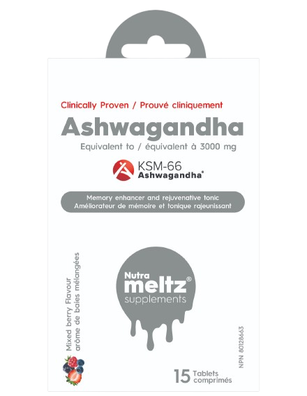 Nutrameltz - KSM-66® Ashwagandha 250 mg, 15 Tablets