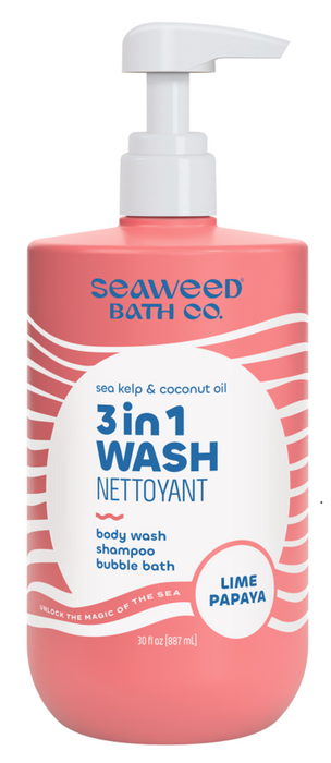 Seaweed Bath Co. - 3 in 1 Wash - Lime Papaya, 887 mL