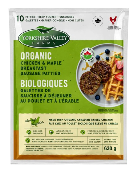 Yorkshire Valley - Organic Chicken Maple Breakfast Patty, 630 g