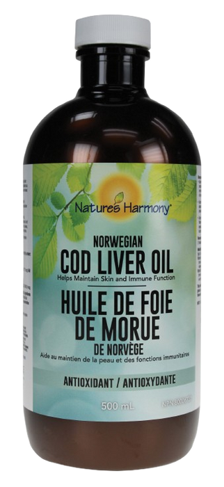 Nature's Harmony - Norwegian Cod Liver Oil - Plain, 500 mL