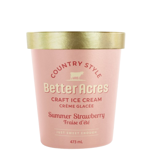 Better Acres Craft Ice Cream - Summer Strawberry, 473 mL