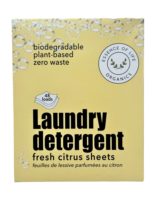 Essence of Life Organics - Laundry Detergent Sheets Citrus, 48 Count