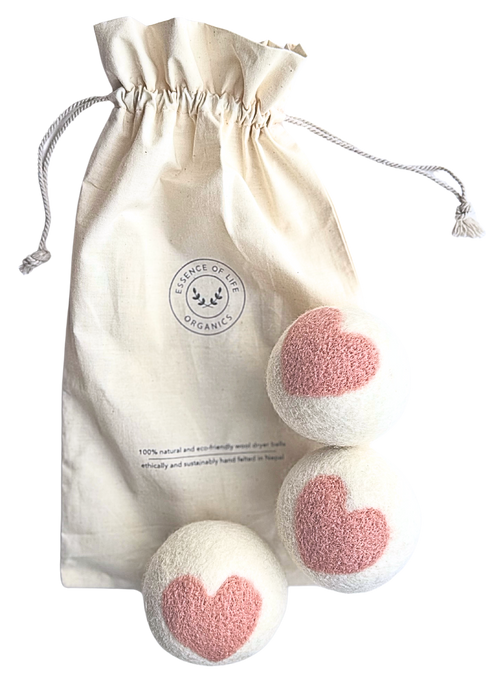 Essence of Life Organics - Wool Dryer Balls - Heart Felted, 3 Count