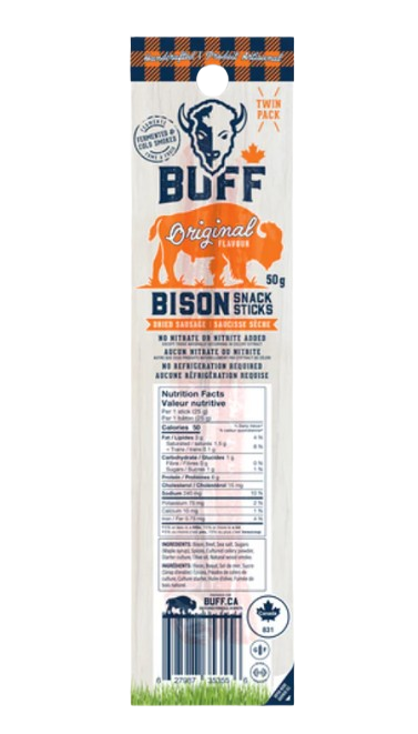 Buff - Snack Sticks - Original Bison, 50 g