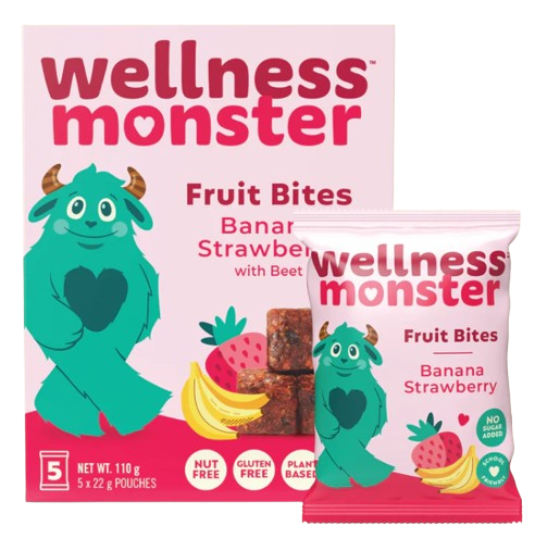 Wellness Monster - Fruit Bites - Banana Strawberry, 110 g