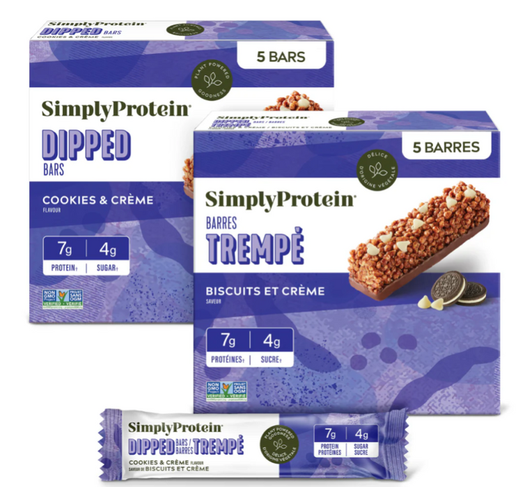 Simply Protein - Dipped Bars - Cookies & Crème, 5x25 g