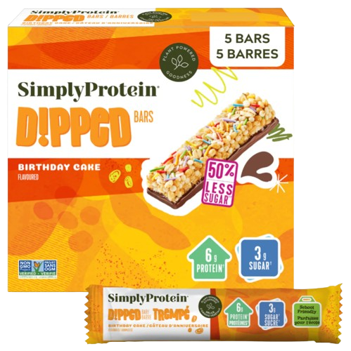 Simply Protein - Dipped Bars - Birthday Cake, 5x25 g