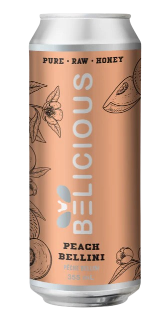 Belicious Beverages - Honey Infused Sparkling - Peach, 355 mL